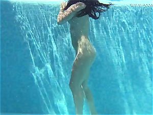 Jessica Lincoln smallish inked Russian teenage in the pool