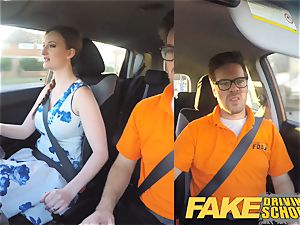 faux Driving school Nerdy sandy-haired teenager student